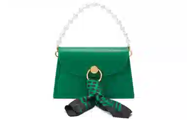 Charles & Keith Scarf Detail Small Bag Green