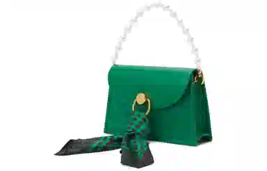 Charles & Keith Scarf Detail Small Bag Green
