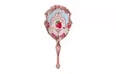 花知晓 草莓洛可可系列 限定色茶薄荷手拿镜 化妆工具 携带方便