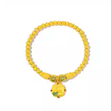 周大生 非凡金遇见国潮吉庆祥鹿足金古法圆珠小金珠 黄金 按克计价 手串 女款