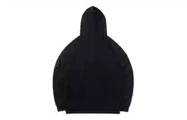 中国李宁 运动篮球系列 文字印花连帽套头卫衣 男女同款 黑色