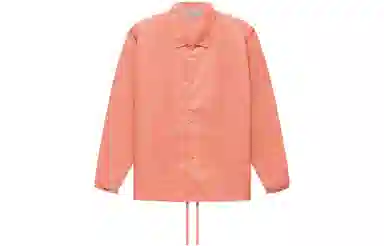 Fear of God Essentials FW22 1977 Nylon Coaches Jacket Coral Logo
