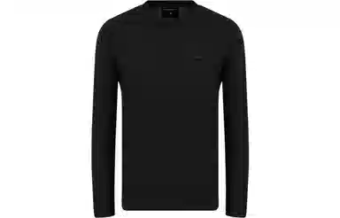 Emporio Armani FW22 Black Crewneck Long Sleeve Tee