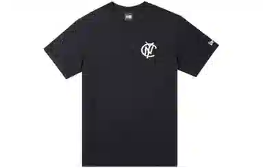 New Era Letter Print T-Shirt Black