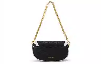CHARLES&KEITH Quilted Chain Shoulder Bag White