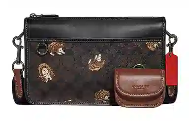COACH Heritage 25 Hedgehog Print Bag Brown