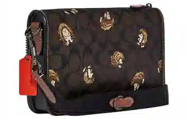 COACH Heritage 25 Hedgehog Print Bag Brown