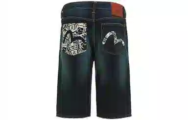 EVISU SS22 Seagull Print Denim Shorts