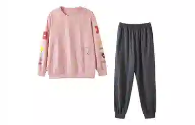 静韵  超柔软  迪士尼情侣睡衣春秋长袖纯棉家居服套装女可外穿