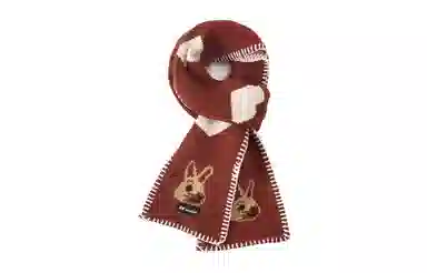 白卷 爱心兔子 绒线围巾 男女同款情侣款