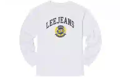 Lee FW22 Retro Campus Print Long Sleeve Tee White