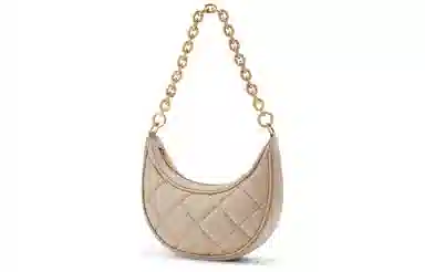 Charles & Keith Quilted Chain Shoulder Bag Beige