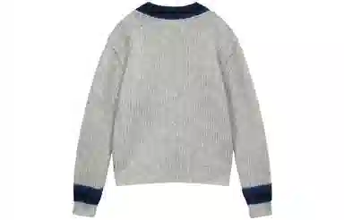 Stussy FW22 V-Neck Pullover Wool Sweater Gray