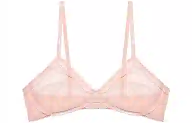 弗利少女 蕾丝超薄无钢圈文胸 粉色