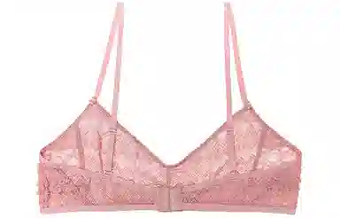 弗利少女 蕾丝超薄无钢圈文胸 玫瑰粉