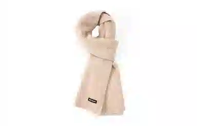 白卷 秋冬休闲保暖简约纯色针织 绒线围巾 男女同款情侣款