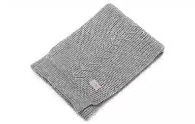 肯默 皮标纯色针织围巾 毛线围脖 秋冬保暖加厚 情侣款