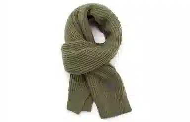 肯默 皮标纯色针织围巾 毛线围脖 秋冬保暖加厚 情侣款