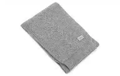 肯默 皮标纯色针织围巾 毛线围脖 秋冬保暖加厚 情侣款