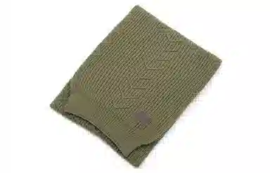 肯默 皮标纯色针织围巾 毛线围脖 秋冬保暖加厚 情侣款