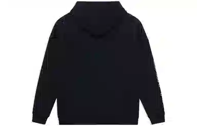 中国李宁 纯色印花汉字连帽长袖卫衣 男女同款 黑色