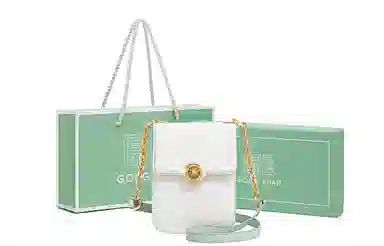 宫选 春夏龙跃凤鸣系列 小众潮流链条翻盖 真皮 单肩斜挎包手机包 女款 赠礼盒