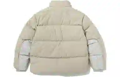 New Era Logo Zip Puffer Jacket Khaki