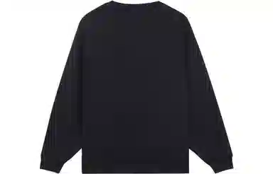 李宁 中国李宁系列 纯色文字刺绣宽松圆领套头长袖卫衣 男女同款 黑色