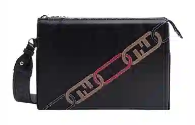 Fendi FF Pattern Zip Wristlet Black