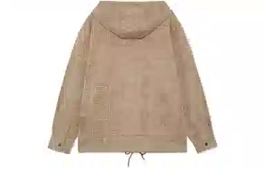 中国李宁 篮球系列 撞色满印抽绳连帽长袖卫衣 男女同款 卡其色