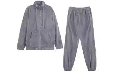 静韵 超柔软 珊瑚绒加厚男士睡衣冬季加绒家居服法兰绒秋冬套装 云影灰