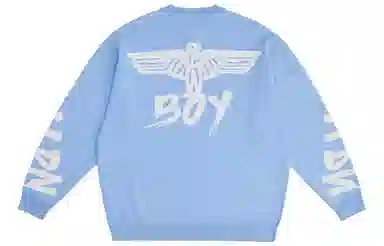 Boy London FW22 Eagle Logo Knit Sweater Blue