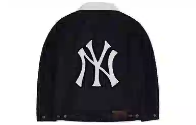 MLB FW22 Logo Print Denim Jacket Black