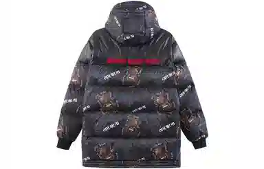 Onikasu FW22 Bear Print Hoodie Down Jacket