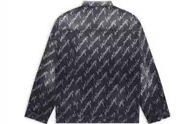 Balenciaga Allover SS22 Logo Denim Jacket Grey