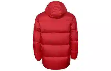 Converse Logo Print Puffer Jacket Red