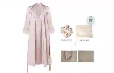 桑罗新品重磅真丝吊带睡裙睡袍两件套 晨袍家居服 新娘睡袍新年战袍