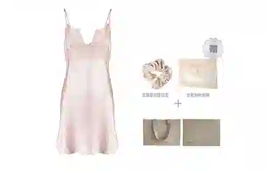 桑罗 真丝拼蕾丝法式吊带性感桑蚕丝美肤睡裙  真丝睡衣真丝家居连衣裙 女款