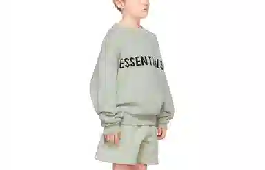 Fear of God Essentials FW21 Kids GreenConcrete Pullover Sweater Logo