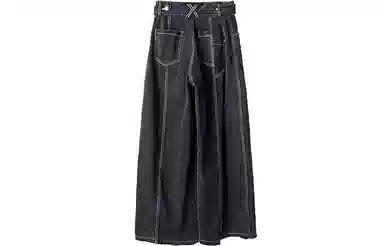 幻象者 原创纯色拖地复古阔腿厚款休闲裤 男女同款 黑色