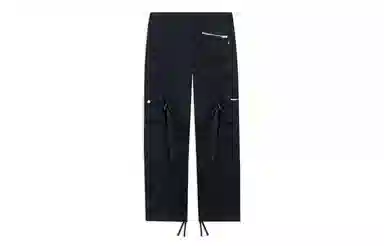 中国李宁 滑板系列 纯色多口袋工装直筒运动裤 男款 黑色