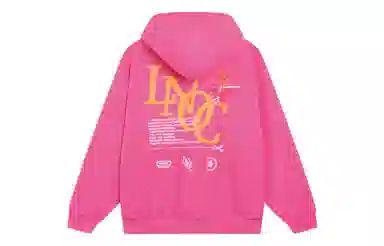 李宁 中国李宁系列 纯色连帽套头抽绳长袖卫衣 男女同款 艳粉色