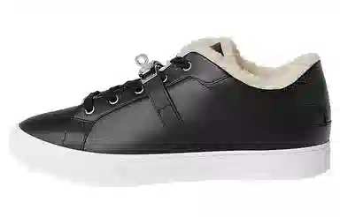 Hermes Low Top Leather Sneakers Black