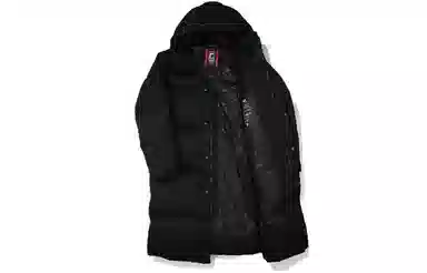 FILA Logo Print Down Jacket Black