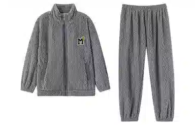 小情歌 珊瑚绒睡衣 冬季 加厚加绒保暖御寒家居服 男款  灰色