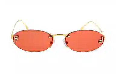 Fendi Oval Sunglasses Gold