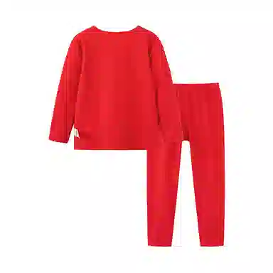 英氏 新年红本命年套头长袖秋衣秋裤适中内衣裤套装 儿童款