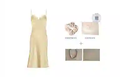 桑罗  弹力真丝桑蚕丝睡裙法式蕾丝吊带裙可外穿随心肩带睡衣 家居连衣裙  女款