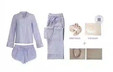 桑罗 新款秋冬桑蚕丝丝棉睡衣三件套装外穿家居服 宅家家居服 美拉德风格家居服睡衣