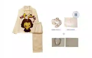 桑罗  邓瑜不好不坏联名款兔子真丝睡衣套装柔滑舒眠桑蚕丝家居服  可外穿真丝 家居套装 女款 米白色